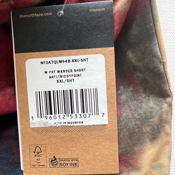 NWT WOMEN'S THE NORTH FACE WANDER SHORT SHORTS ANTLTNICDYPRINT SZ XXL SHORT - Picture 6 of 6